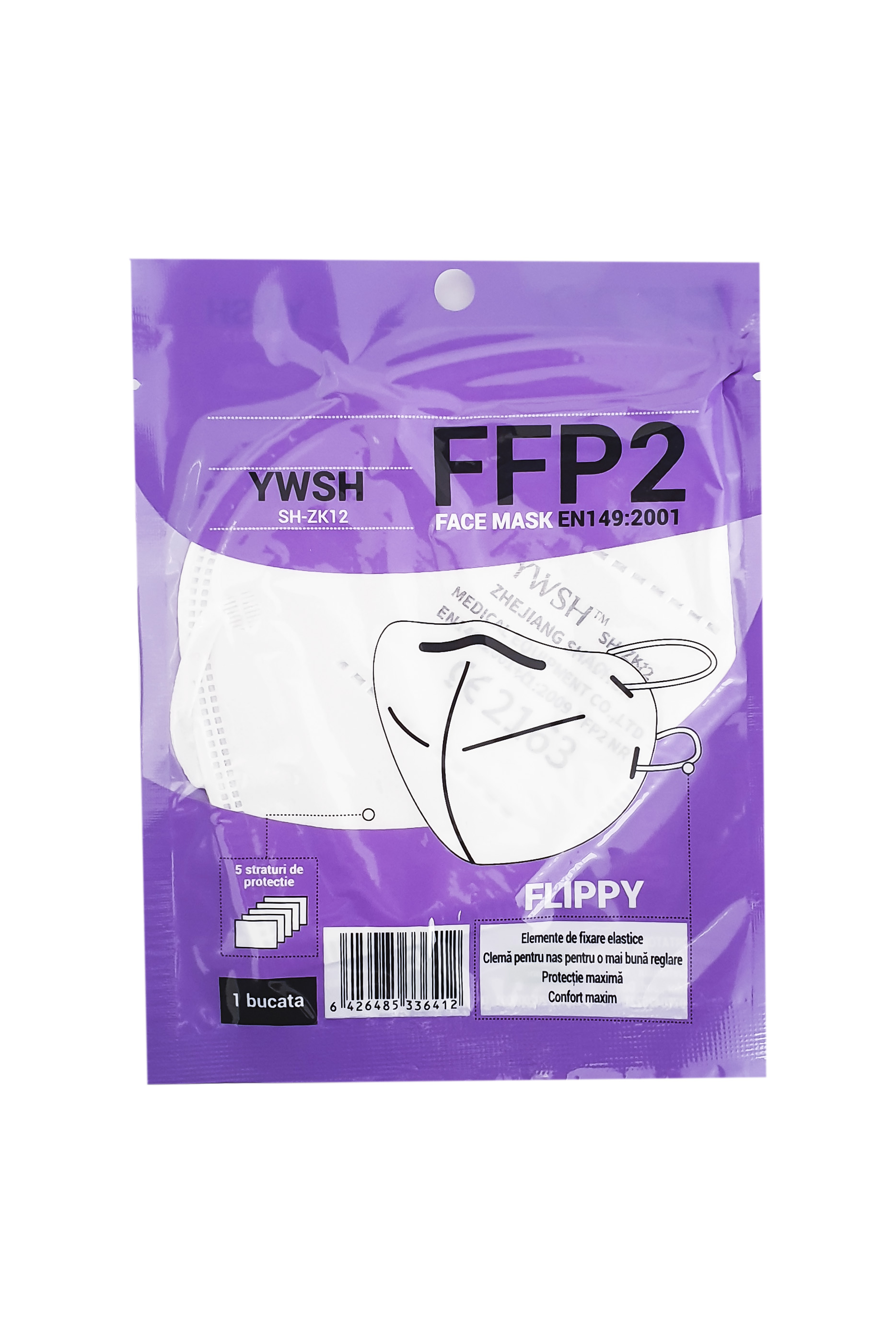 Masca protectie tip ffp2/n95 5 straturi ambalare individuala